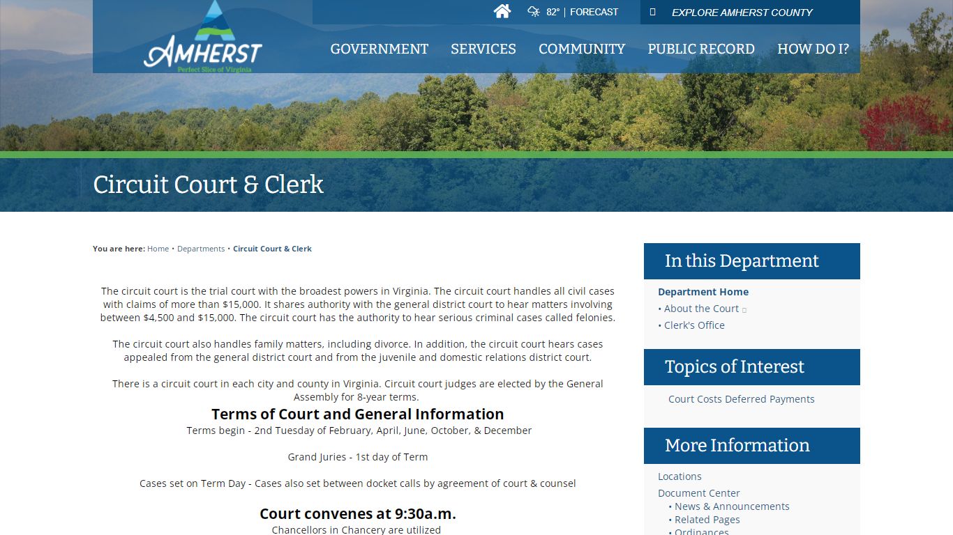 Circuit Court & Clerk - Amherst County, Virginia