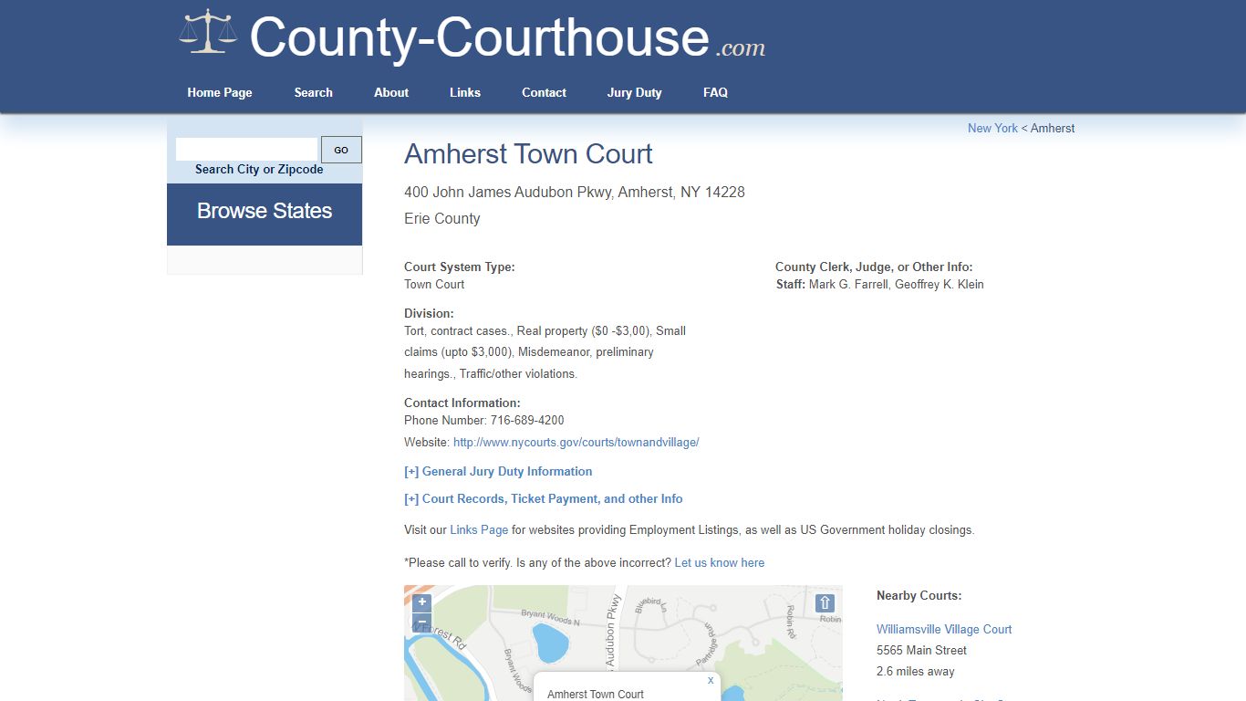 Amherst Town Court - County-Courthouse.com