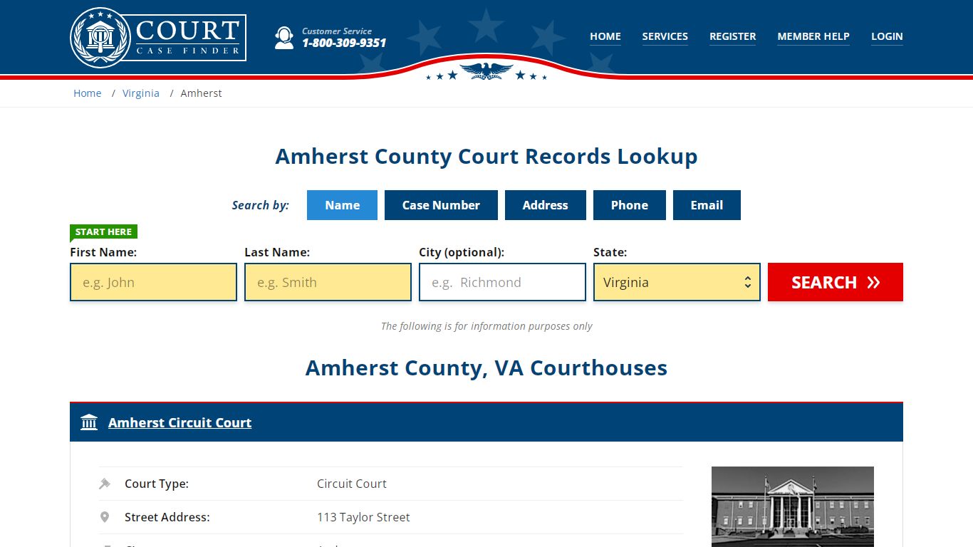 Amherst County Court Records | VA Case Lookup